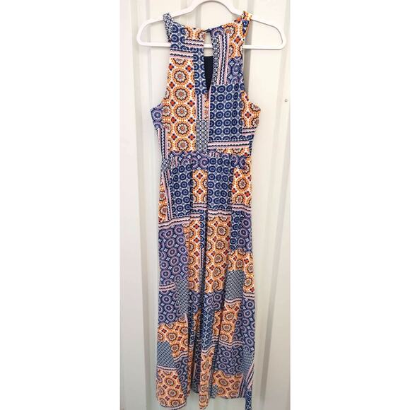Kut from the Kloth Maxi Dress Patchwork Geometric Sleeveless Multicolor Sz 8 - Picture 5 of 8